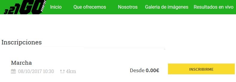 Web para la inscripción en la 1ª ruta a pie Subida al Monte Naranco el 8 de Octubre 2017
